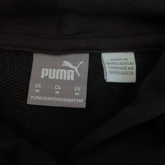 Puma Womens Power Pullover Hoodie Black White Gray Color Block Relaxed Fit - Picture 8 of 11